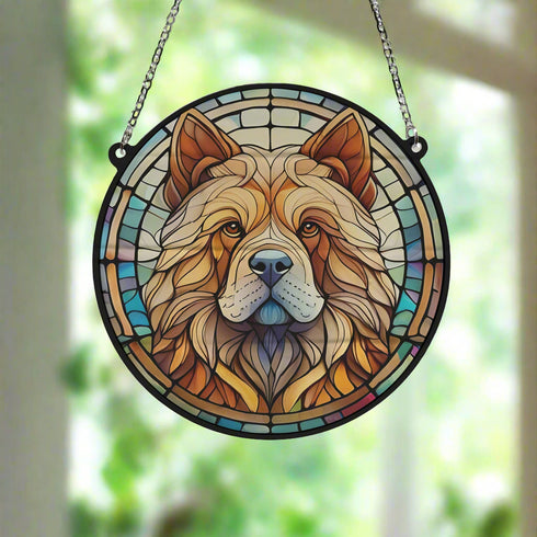 Chow Chow Stained Glass Effect Suncatcher